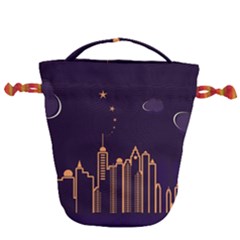Skyscraper Town Urban Towers Drawstring Bucket Bag
