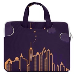 Skyscraper Town Urban Towers Macbook Pro 16  Double Pocket Laptop Bag  by pakminggu