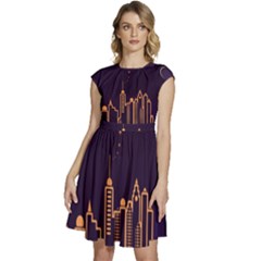 Skyscraper Town Urban Towers Cap Sleeve High Waist Dress by pakminggu