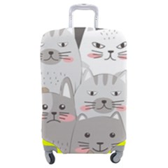 Cute Cats Seamless Pattern Luggage Cover (medium) by pakminggu