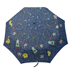 Cat-cosmos-cosmonaut-rocket Folding Umbrellas by pakminggu