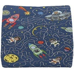 Cat-cosmos-cosmonaut-rocket Seat Cushion by pakminggu