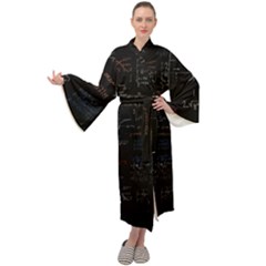 Math Mathematics Pattern Maxi Velvet Kimono by pakminggu