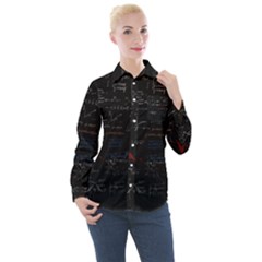 Math Mathematics Pattern Women s Long Sleeve Pocket Shirt