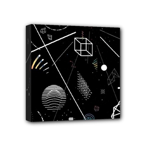 Future Space Aesthetic Math Mini Canvas 4  x 4  (Stretched)