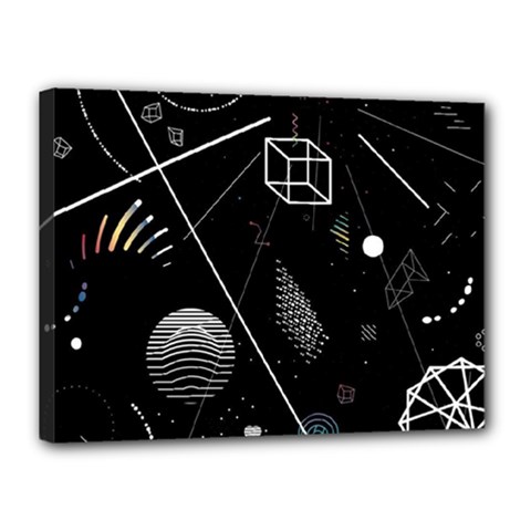 Future Space Aesthetic Math Canvas 16  x 12  (Stretched)