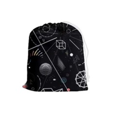 Future Space Aesthetic Math Drawstring Pouch (Large)