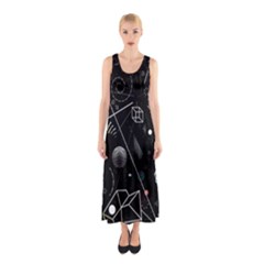 Future Space Aesthetic Math Sleeveless Maxi Dress
