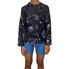 Future Space Aesthetic Math Kids  Long Sleeve Swimwear