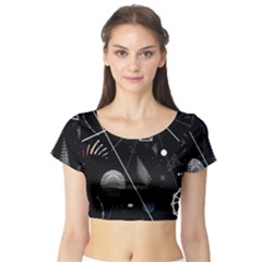 Future Space Aesthetic Math Short Sleeve Crop Top