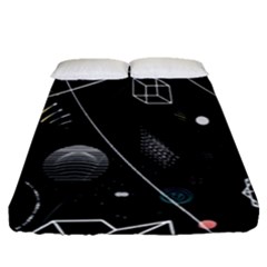 Future Space Aesthetic Math Fitted Sheet (Queen Size)