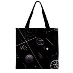 Future Space Aesthetic Math Zipper Grocery Tote Bag