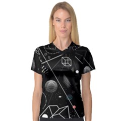 Future Space Aesthetic Math V-Neck Sport Mesh T-Shirt