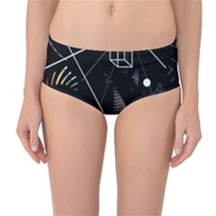 Future Space Aesthetic Math Mid-Waist Bikini Bottoms