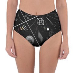 Future Space Aesthetic Math Reversible High-Waist Bikini Bottoms