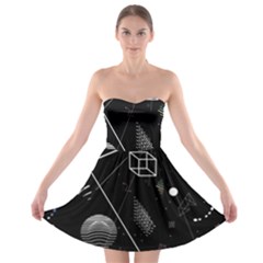 Future Space Aesthetic Math Strapless Bra Top Dress