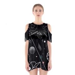 Future Space Aesthetic Math Shoulder Cutout One Piece Dress