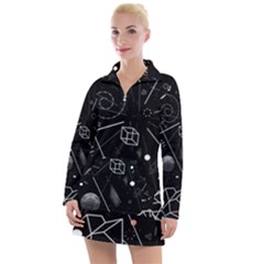 Future Space Aesthetic Math Women s Long Sleeve Casual Dress