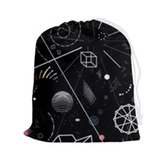 Future Space Aesthetic Math Drawstring Pouch (2XL)