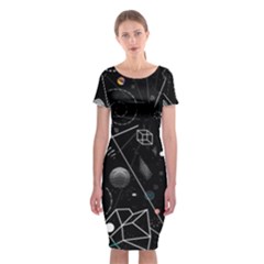 Future Space Aesthetic Math Classic Short Sleeve Midi Dress