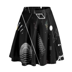 Future Space Aesthetic Math High Waist Skirt
