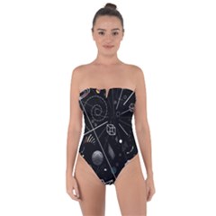 Future Space Aesthetic Math Tie Back One Piece Swimsuit