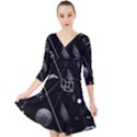 Future Space Aesthetic Math Quarter Sleeve Front Wrap Dress View1