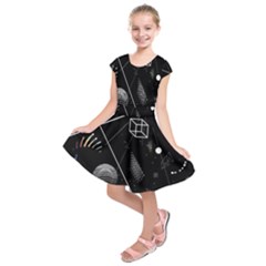 Future Space Aesthetic Math Kids  Short Sleeve Dress