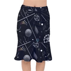 Future Space Aesthetic Math Short Mermaid Skirt
