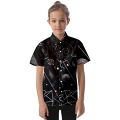 Future Space Aesthetic Math Kids  Short Sleeve Shirt