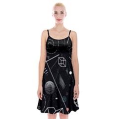 Future Space Aesthetic Math Spaghetti Strap Velvet Dress