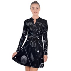 Future Space Aesthetic Math Long Sleeve Panel Dress