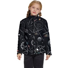 Future Space Aesthetic Math Kids  Puffer Bubble Jacket Coat