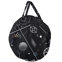 Future Space Aesthetic Math Giant Round Zipper Tote