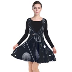 Future Space Aesthetic Math Plunge Pinafore Dress