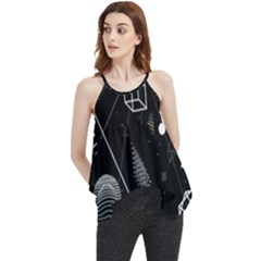 Future Space Aesthetic Math Flowy Camisole Tank Top