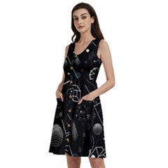 Future Space Aesthetic Math Sleeveless Dress With Pocket
