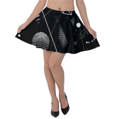 Future Space Aesthetic Math Velvet Skater Skirt