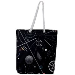 Future Space Aesthetic Math Full Print Rope Handle Tote (Large)