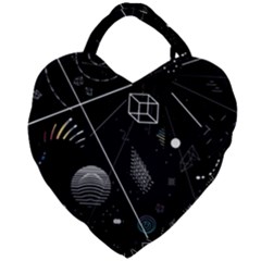 Future Space Aesthetic Math Giant Heart Shaped Tote