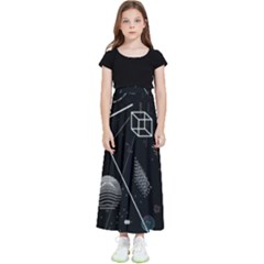 Future Space Aesthetic Math Kids  Flared Maxi Skirt