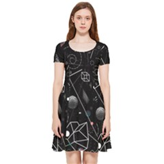 Future Space Aesthetic Math Inside Out Cap Sleeve Dress