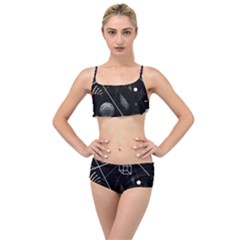 Future Space Aesthetic Math Layered Top Bikini Set