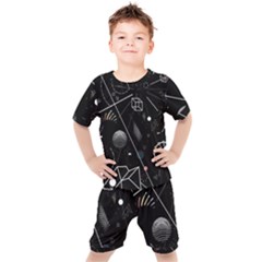 Future Space Aesthetic Math Kids  T-Shirt and Shorts Set