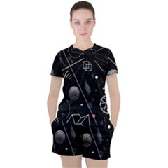 Future Space Aesthetic Math Women s T-Shirt and Shorts Set