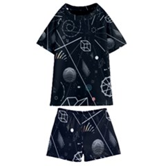 Future Space Aesthetic Math Kids  Swim T-Shirt and Shorts Set