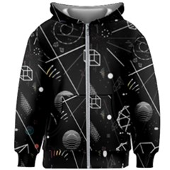 Future Space Aesthetic Math Kids  Zipper Hoodie Without Drawstring