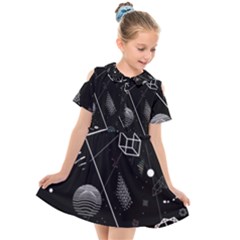 Future Space Aesthetic Math Kids  Short Sleeve Shirt Dress