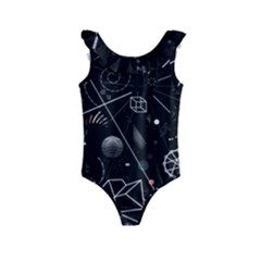Future Space Aesthetic Math Kids  Frill Swimsuit