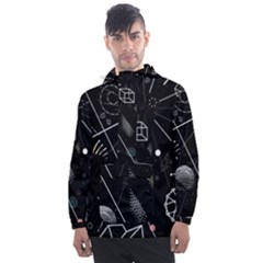 Future Space Aesthetic Math Men s Front Pocket Pullover Windbreaker